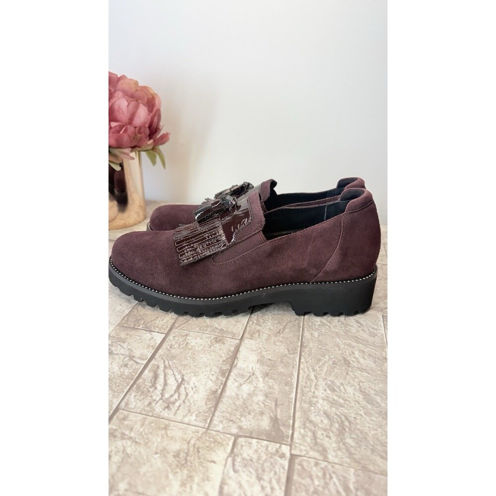 Van Eli Loafers  Leather Suede Round Toe Kiltie Tassel Block Heel Shoes US 6.5M - Picture 2 of 16